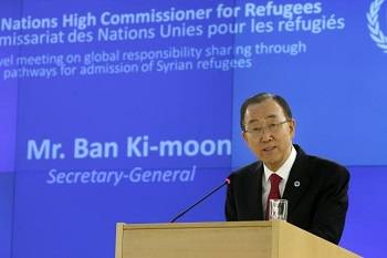 U.N. chief urges all countries to show solidarity with Syrian refugees